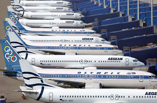 16/3’teki AEGEAN ve Olympic Air uçuşları grev nedeniyle  iptal edildi
