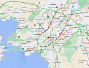 Atina’da Trafik Kilitlendi: Kaza Nedeniyle Kifisos Yolu Büyük Trafik Sıkışıklığı Yaşıyor