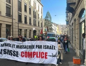 İsviçre’de binlerce kişi Filistin’e takviye için yürüdü