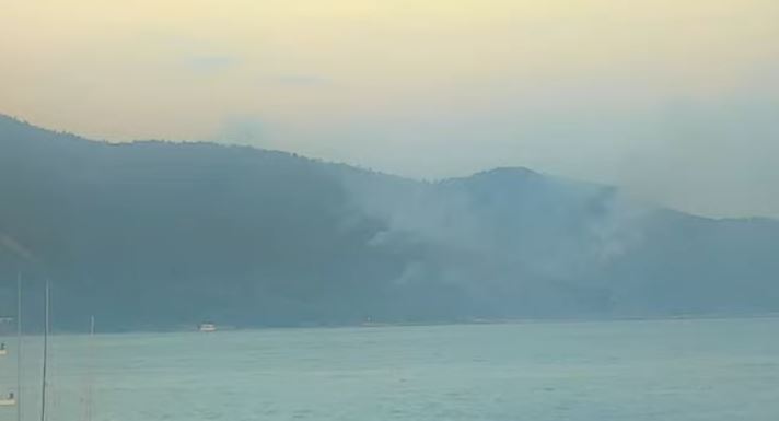 Yangın Thasos’ta geriledi – Ormanlık alan, bal peteği ve bir plaj barı ‘kül’ oldu